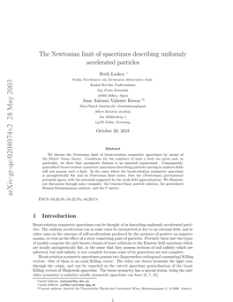 The Newtonian Limit of Spacetimes Describing Uniformly Accelerated
