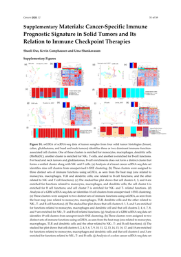 Cancer-Specific Immune Prognostic Signature in Solid Tumors and Its Relation to Immune Checkpoint Therapies