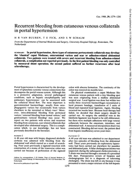 Recurrent Bleeding from Cutaneous Venous Collaterals in Portal Hypertension