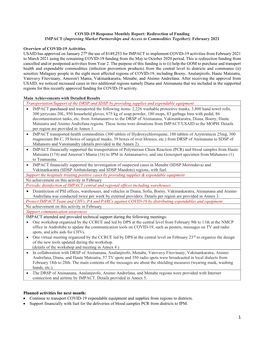 COVID-19 Response Monthly Report: Redirection of Funding IMPACT (Improving Market Partnerships and Access to Commodities Together): February 2021