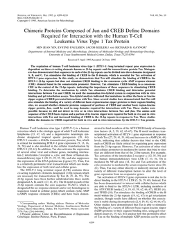 Chimeric Proteins Composed of Jun and CREB Define Domains