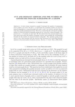 Cut and Pendant Vertices and the Number of Connected Induced Subgraphs of a Graph