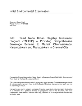 49107-003: Tamil Nadu Urban Flagship Investment Program