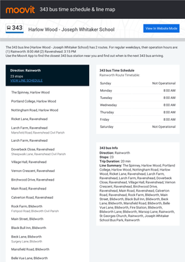 343 Bus Time Schedule & Line Route