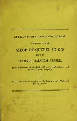 Siege of Quebec in 1759