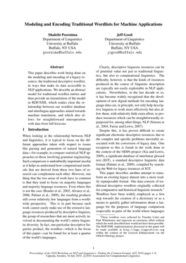 Modeling and Encoding Traditional Wordlists for Machine Applications