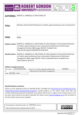 BAXTER 2016 Members of the Scottish Parliament on Twitter.Pdf