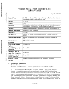 Project Information Document (Pid) Concept Stage