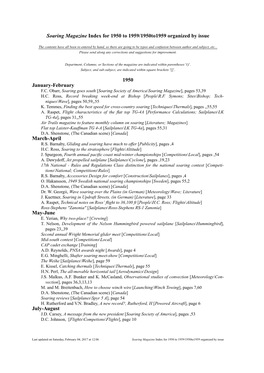 Soaring Magazine Index for 1950 to 1959/1950To1959 Organized by Issue