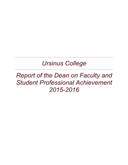 Dean's Report 2015-16