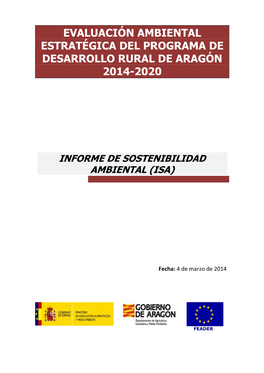 Informe De Sostenibilidad Ambiental PDR Aragón 2014-2020
