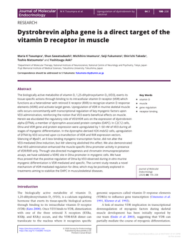 Dystrobrevin Alpha Gene Is a Direct Target of the Vitamin D Receptor in Muscle
