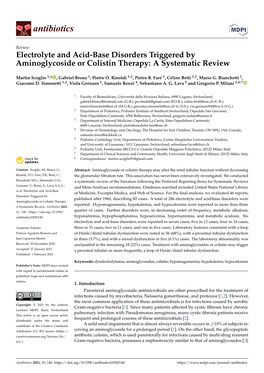 Electrolyte and Acid-Base Disorders Triggered by Aminoglycoside Or Colistin Therapy: a Systematic Review