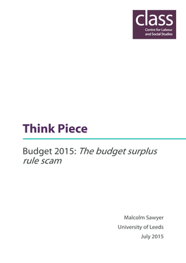 The Budget Surplus Rule Scam