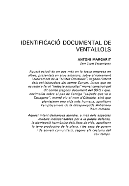 Identificació Documental De Ventallo Ls