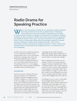 Radio Drama for Speaking Practice