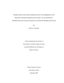 Purification and Characterization of Two Members of the Protein