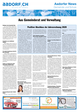 Aus Gemeinderat Und Verwaltung