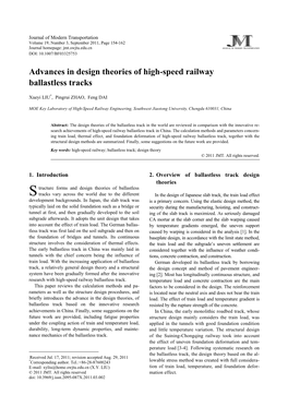 Advances in Design Theories of High-Speed Railway Ballastless Tracks