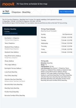 761 Bus Time Schedule & Line Route