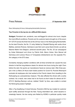 Press Release 27 September 2020