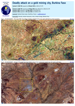 Deadly Attack on a Gold Mining City, Burkina Faso 10 June 2021 Sentinel-1 CSAR IW Acquired on 08 April 2015 at 18:11:17 UTC