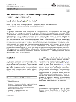 Intra-Operative Optical Coherence Tomography in Glaucoma Surgery—A Systematic Review