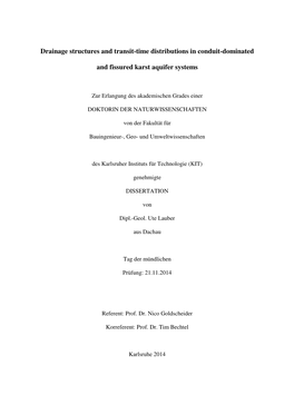 Drainage Structures and Transit-Time Distributions in Conduit-Dominated