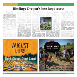 Riesling: Oregon's Best Kept Secret