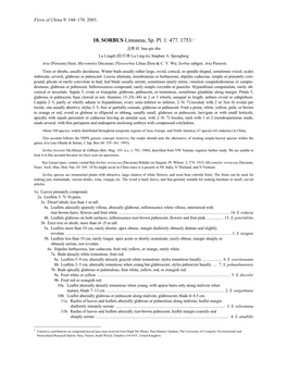 18. SORBUS Linnaeus, Sp. Pl. 1: 477. 1753.1 花楸属 Hua Qiu Shu Lu Lingdi (陆玲娣 Lu Ling-Ti); Stephen A