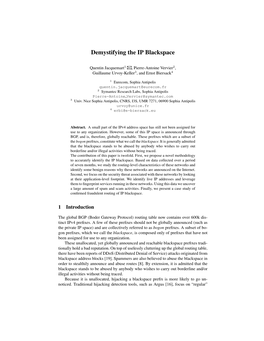 Demystifying the IP Blackspace