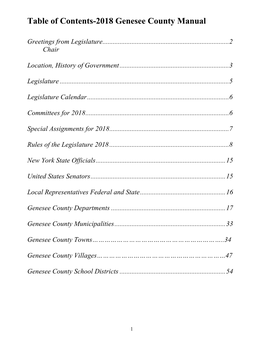Table of Contents-2018 Genesee County Manual