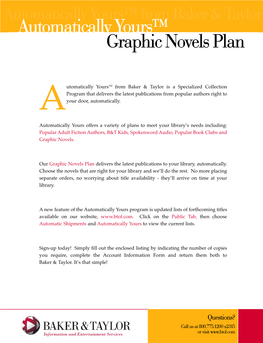 Graphic Novels Plan