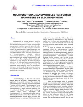 Multifunctional Nanoparticles Reinforced Nanofibers by Electrospinning