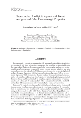 CNS Drug Reviews Vol