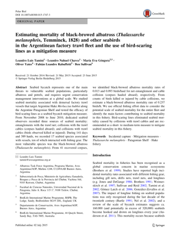 Estimating Mortality of Black-Browed Albatross