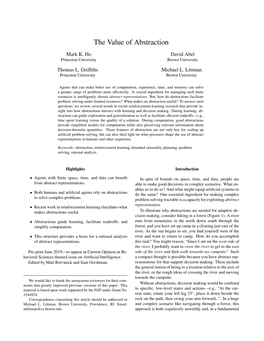 The Value of Abstraction