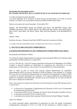 Registre Des Deliberations Du Conseil Municipal De La Commune De St Sauveur De Puynormand