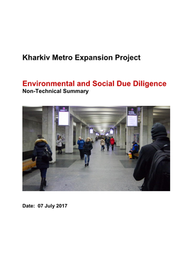 Kharkiv Metro Expansion Project Environmental and Social Due