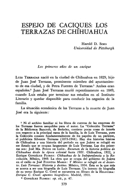 Espejo De Caciques: Los Terrazas De Chihuahua