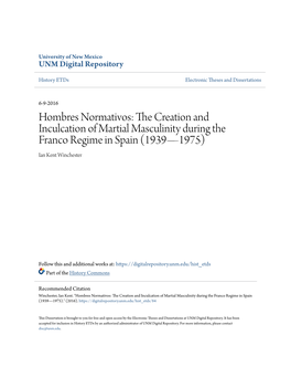 The Creation and Inculcation of Martial Masculinity During the Franco Regime in Spain (1939–1975)