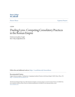 Competing Consolatory Practices in the Roman Empire Katherine Josephine Ziegler Bates College, Kziegler@Bates.Edu