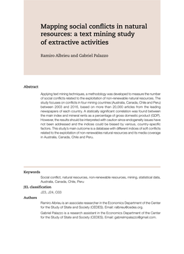 Mapping Social Conflicts in Natural Resources: a Text Mining Study of Extractive Activities