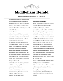 The Middleham Herald Coronavirus 2