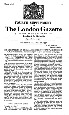 The London Gazette of TUESDAY, the 315* of DECEMBER, 1946 by /Tutyority Registered As a Newspaper