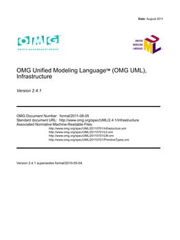 OMG Unified Modeling Languagetm (OMG UML), Infrastructure