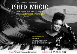 Download Tshedi Mholo Full Biography