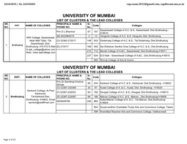 Revised List of Lead / Cluster Colleges for TY Bcom