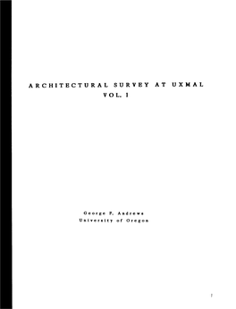 Architectural Survey at Uxmal Vol. 1