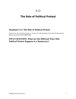 The Role of Political Protest